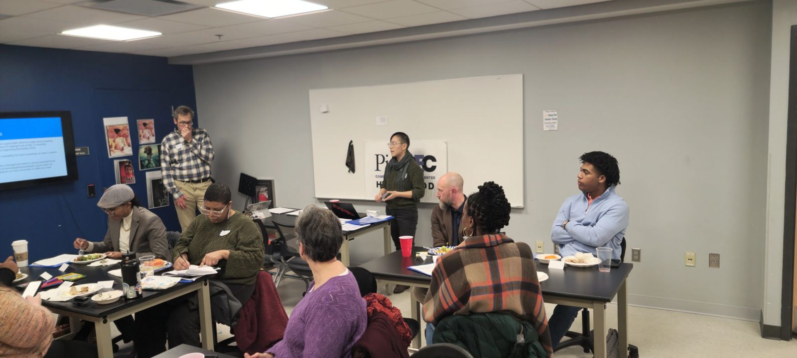 Residents working with neighborhood data at a data justice session
